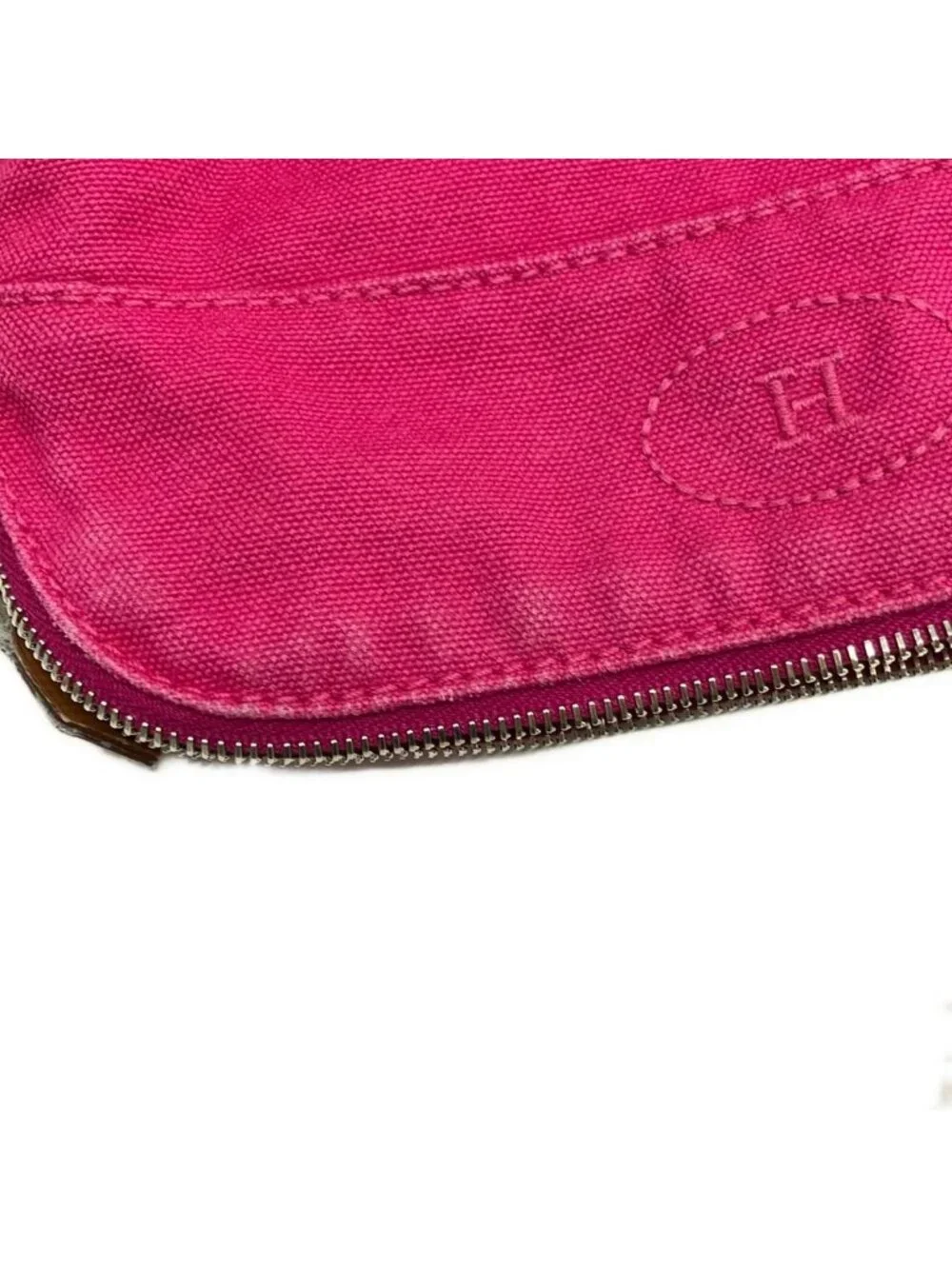 Hermes Pouch Pink Brown Leather